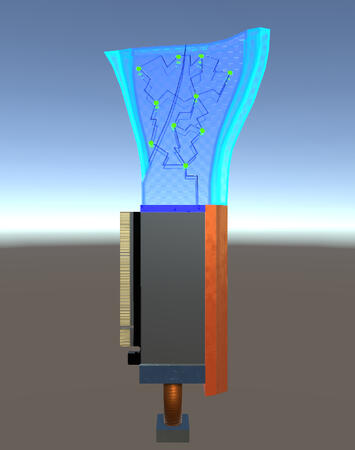 Rear view. Most GPUs insulate the back to protect the circuit, and I reflected that here.